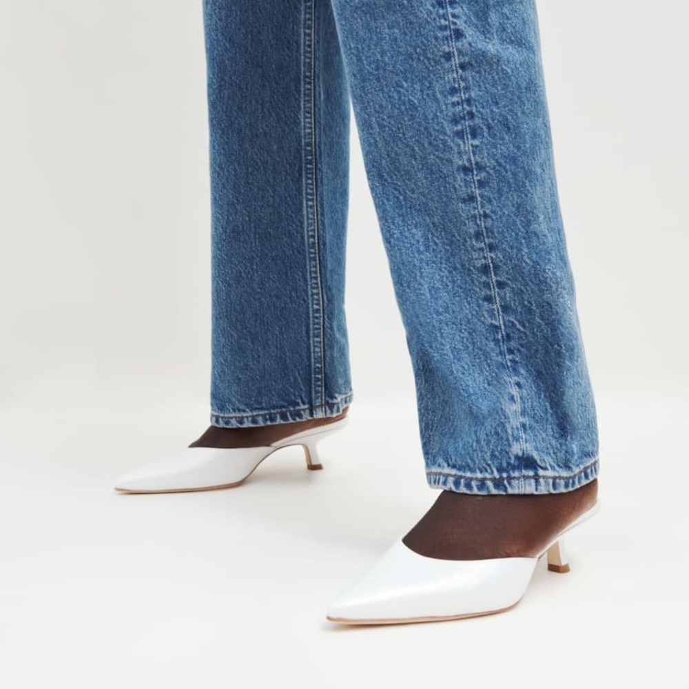 Reformation Wilda Kitten heel mules size 10.5 moonstone